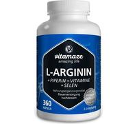 L Arginina 4500mg + Acido Fólico, Selenio, Piperina y Vitaminas B6, B12-360 Cápsulas de L-Arginina Pura para Rendimiento Físico - Sin Aditivos Innecesarios, Calidad Alemana