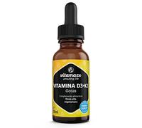 Vitamaze Vitamina D3 y K2 Gotas 5000 UI, 50 ml Suplemento Sublingual | 50 ml de aceite de Vitamina D3 y K2 altamente dosificadas. Combinación para calcio y huesos. Fabricado en Alemania