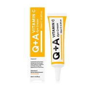 Q+A Crema para ojos con vitamina C, una combinación de vitamina C, extracto de cereza y glucógeno, revitaliza la piel sensible y la hidrata y antioxidantes, 15 ml