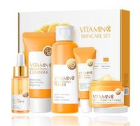 Vitamin C Skincare Set, 5-In-1 Skincare Gift Set With Cleanser, Toner, Face Serum, Face Cream, And Eye Cream, Skin Care Products For Teen Girls, Long-Lasting Moisturizing Skincare Set For Women Men