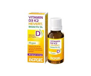 Vitamin D3 K2 Hevert Bioaktiv Öl - veganes Duo für Knochen, Muskeln und Immunsystem, 20 ml Aceite
