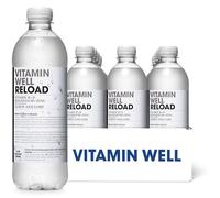 Vitamin Well Agua con sabor a limón y lima, enriquecida con vitamina D, B, magnesio, zinc, baja en calorías, agua con vitaminas, 12 x 500 ml (recarga)