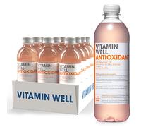 Vitamin Well - Rico en Vitaminas C, E, Selenio y Manganeso, Alternativa de Bajo Contenido de Azúcar, Sabor Melocotón/ANTIOXIDANTE (12 x 500ml)