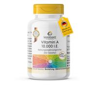 Vitamina A 10.000 UI - 250 comprimidos - fáciles de tragar - 3000 μg por unidad - acetato de retinilo - ALTA DOSIS - Calidad de farmacia alemana - vegano | Warnke Vitalstoffe