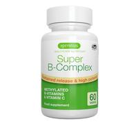 Vitamina B Complex- Complejo B con Vitaminas Metiladas de Alta Absorción, Vitamina C, Folato y B6, B1, B2, B3, B5, B7 y B12-60 Comprimidos Veganos, de Igennus