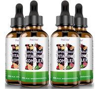 Vitamina B Complex - Complejo de Vitamina B Líquido Liposomal -Apoya el Sistema Inmunológico y los Niveles de Energía,60 ml (Paquete de 4)