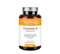 Vitamina B Complex + Vitamin C - Alta Dosis - 8 Vitaminas B, C, Inositol, Colina, PABA - Complejo Vitáminico B Completo B1 B2 B3 B5 B6 Biotina (B7) Ácido Fólico (B9) B12-90 Cápsulas Nutralie