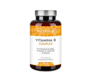 Vitamina B Complex + Vitamin C - Alta Dosis - 8 Vitaminas B, C, Inositol, Colina, PABA - Complejo Vitáminico B Completo B1 B2 B3 B5 B6 Biotina (B7) Ácido Fólico (B9) B12-90 Cápsulas Nutralie