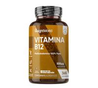 Vitamina B12 500 mcg - 365 Comprimidos de Metilcobalamina B12 Vegana y de Origen Natural - La Vitamina B Contribuye a la Reducción del Cansancio y la Fatiga (EFSA) - Para