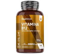 Vitamina B12 500 mcg - 365 Comprimidos de Metilcobalamina B12 Vegana y de Origen Natural - La Vitamina B Contribuye a la Reducción del Cansancio y la Fatiga (EFSA) - Para