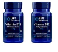 Vitamina B12 5000mcg (Metilcobalamina 5mg) Life Extension 2X60 Pastillas