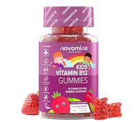 Vitamina B12 Gominolas para Niños - B12 Vitamina Apoyo a la Energía y Metabolismo - Complejo Vitamina B para Niños - Vegano - con Vitamina C, B1, B2, B6, Biotina - 30 Gominolas Vitamina B - Novomins