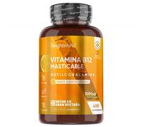 Vitamina B12 Metilcobalamina - 1000 mcg 400 Tabletas Masticables - Suplemento para el Sistema Inmune, Sistema Nervioso y Energía