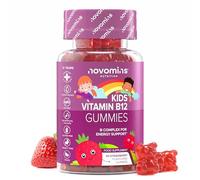 Vitamina B12 para Niños - 30 Gominolas - Vitamina B Complex con Vitaminas C, B1, B2, B6 y Biotina - B12 Vitaminas Niños - Apoyo a la Energía y Metabolismo - Vegano y Sin Gluten - Novomins