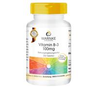 Vitamina B3 100mg - 250 comprimidos - 100mg de vitamina B3 niacina por comprimido - Nicotinamida - ALTA DOSIS - Calidad de farmacia alemana - Vegano | Warnke Vitalstoffe