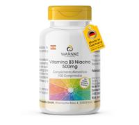Vitamina B3 (niacina) 500mg - 100 comprimidos - 500mg de vitamina B3 por comprimido - ALTA DOSIS - fáciles de tragar - Calidad de farmacia alemana - vegano | Warnke Vitalstoffe