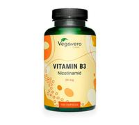 Vitamina B3 Nicotinamida Vegavero | 180 Cápsulas para 6 Meses | No Ruborizante (Flush Free) | No Aditivos | Vegano | Metabolismo Energético + Sistema Nervioso