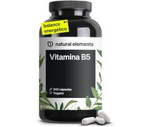 Vitamina B5 (Ácido pantoténico) 500mg - 240 Cápsulas para 8 meses - Alta dosis para disminuir el cansancio, fatiga y soporte para rendimiento intelectual - Probado en laboratorio en Alemania