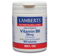 Vitamina B6 50 mg 100 comprimidos Lamberts - suplemento de vitamina B