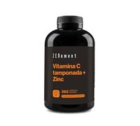 Vitamina C tamponada + Zinc | 365 cápsulas veganas - 1000mg Vitamina C + 10mg Zinc (como bisglicinato) - Dosis alta - Apoya al sistema inmunitario y la vitalidad - pH neutro, suave para el estómago