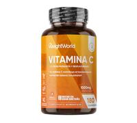 Vitamina C 1000mg con Bioflavonoides y Rosa Mosqueta, 180 Comprimidos Veganos (6 Meses) - Contribuye al Funcionamiento Normal del Sistema Inmunitario (EFSA), Sin Estearato de Magnesio ni OGM