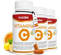 Vitamina C 50 Cápsulas (3 Pack) - Complemento Alimenticio de Vitamina C de Alta Biodisponibilidad - Apoya el Sistema Inmunologico, Acción Antioxidante y Formación de Colágeno - Bestdiet