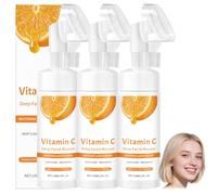 Vitamina C Deep Facial Mousse, blanqueador e hidratante, limpiador facial con ácido hialurónico y aloe vera, limpiador de espuma suave para limpieza profunda, Radiance de la piel y fuerza de barrera