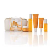 Vitamina C - Juego de cuidado facial (5 piezas, antiarrugas, con suero, crema de día, crema de noche, gel limpiador, tóner, protector solar SPF 50, antienvejecimiento, cuidado de la piel, set de