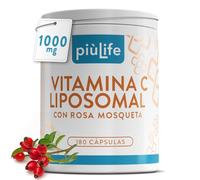 Vitamina C Liposomal 1000mg PiùLife, 180 Cápsulas, Vitamina C Pura Con Rosa Mosqueta, Suplemento Para Reforzar El Sistema Inmunológico, Energía, Alta Absorción Y Tolerancia