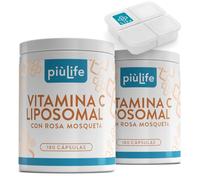 Vitamina C Liposomal 1000mg PiùLife, 360 Cápsulas, Vitamina C Pura Con Rosa Mosqueta, Suplemento Para Reforzar El Sistema Inmunológico, Energía, Alta Absorción Y Tolerancia