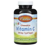 Vitamina C Masticable para Niños, 250mg Sabor Natural de Mandarina - 120 tabletas vegetarianas