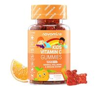 Vitamina C Niños - Sin Azúcar - con Bioflavonoides, Rosa Mosqueta, Vitamina B6, Zinc y Selenio - 30 Gominolas - 40 mg de Vitamina C Puro - Vegano y Sin Gluten - para el Sistema Inmunológico - Novomins