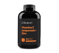 Vitamina C tamponada + Zinc | 365 cápsulas veganas - 1000mg Vitamina C + 10mg Zinc (como bisglicinato) - Dosis alta - Apoya al sistema inmunitario y la vitalidad - pH neutro, suave para el estómago