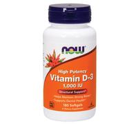 Now Foods Vitamina D3 1000 UI - 180 Cápsulas blandas