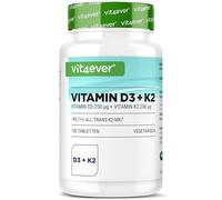 Vitamina D3 10.000 U.I. + Vitamina K2 200 mcg Menaquinona MK7 Depot - 180 Comprimidos - 99,7+% All-Trans - Vegetariano - Alta dosis