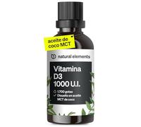 Vitamina D3 1000 U.I. por gota - 50ml (1750 Gotas) con Aceite MCT de Coco - Ideal para tus huesos y función muscular - Alta dosificación y absorción - Líquido puro - Probado en Laboratorio