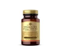 Vitamina D3 1000 UI 100 comprimidos masticables con sabor natural a fresa y plátano. Solgar