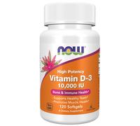vitamina d3 10000 ui - 120 cápsulas blandas - now