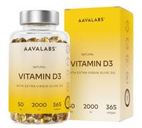 Vitamina D3 2000 UI - 365 Cápsulas Blandas - con Aceite de Oliva Virgen Extra para una Absorción Óptima - Contribuye al mantenimiento de la Función Ósea, Muscular e Inmunológica
