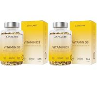 Vitamina D3 2000 UI - 365 Cápsulas Blandas - con Aceite de Oliva Virgen Extra para una Absorción Óptima - Contribuye al mantenimiento de la Función Ósea, Muscular e Inmunológica (Paquete de 2)