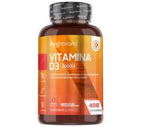 Vitamina D3 2000 UI 400 Comprimidos - Vitamina del Sol para Sistema Inmune y Huesos para Más de 1 Año de Suministro