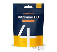 Vitamina D3 4000 UI (100µg) - 365 Comprimidos (Suministro 1 Año) - Suplemento Alta Concentración para Inmunidad y Músculos - Fabricado en Europa - 4 HIM & HER