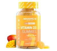Vitamina D3 4000 UI - 60 Gominolas de Vitamina D - Sin Gluten y Vegetarianas - para el Sistema Inmunitario, Huesos, Dientes y Músculos - Vitamin D Gummies - para 1 Mes - Novomins
