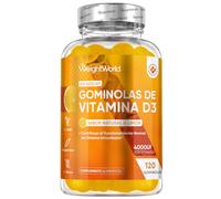 Vitamina D3 4000 UI en Gominolas - 120 Gomitas Sabor Natural a Limón Sin Azúcar - Vitamina D Pura que Contribuye a la Función Normal del Sistema Inmunitario (EFSA), Sin OGM para 4 Meses