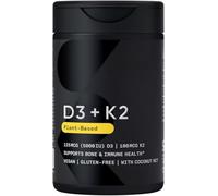 Vitamina D3 + K2 con Aceite de Coco - Vitamina D Vegana para el Apoyo Óseo e Inmunológico - Certificado Vegano · No OGM · Sin Soja