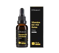 Vitamina D3 + K2 Gotas - 1000 UI D3 y 20 µg K2VITAL - 1700 Gotas, 50 mL | K2VITAL MK-7 99,7% All-Trans en Aceite MCT - D3 origen natural, Huesos y Sistema Inmune - 1 Gota al Día - Zenement