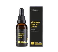 Vitamina D3 + K2 Gotas - 1700 Gotas por Frasco - K2VITAL® MK-7 All-Trans 99,7% y Vitamina D3 Natural de Lanolina - Alta Biodisponibilidad en Aceite MCT de Coco - Zenement