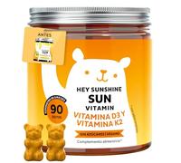 Vitamina D3 K2 - Hey Sunshine - Gominolas con vitamina D3 25 µg (1000 UI) y K2 - Función normal del sistema inmunitario - 90 unidades (3 meses) - Sin azúcar, Veganas - Bears with Benefits