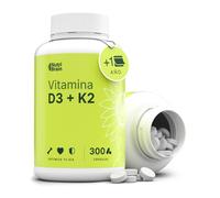 Vitamina D3 y K2 1000UI - 300 Comp - 10 Meses | Premium: MK-7 100% All-Trans Máxima Biodisponibilidad | Apoya Huesos, Sistema Inmune y Corazón