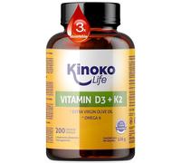 Kinoko Life Vitamina D3 y K2 200 Cápsulas